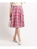 [L]【マシンウォッシュ】レーヨン混フレアスカート/ロイヤルパープル(282)