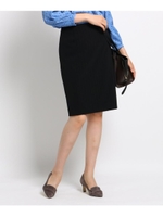 [S]【マシンウォッシュ】クロストレッチタイトスカート/ブラックストライプ(319)