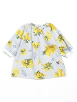 [ベビー]ミモザバードプリント9分袖ワンピース/グレー