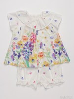 [ベビー・セット商品]ヒヤシンスレインボープリント半袖チュニックパンツセット/オフホワイト