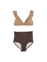 bicolor high waist bikini/ブラウン
