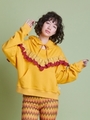 frilled sweat hoodie/YELLOW