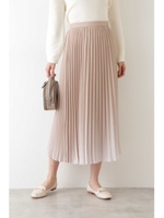 ｜美人百花　steady. 3月号掲載｜グラデーションプリーツスカート/ベージュ(040)