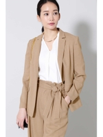 《B ability》麻調ツイルセットアップジャケット/ベージュ(040)