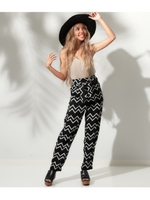 【ANAP】ギザギザ柄テーパードパンツ/ブラック(027)