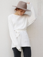 【Ca】テレコリボンロングスリーブTee/O.WHT