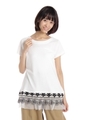 【INDEX MAGIC】IM2トーンレースハンソデTシャツ/シロ