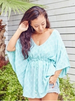 【Kahiko】シェルプリントポンチョトップス/ミント