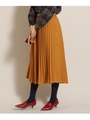 【Lサイズあり】サイドボタン プリーツスカート/マスタード(033)