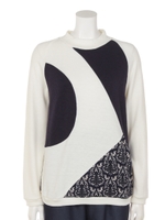 【PRIMA　KASIH】ロゴ切替ボトルネックプルオーバー/ホワイト