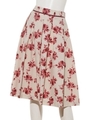 【Rewde】サテンフラワープリントスカート（9R10-10135）/エクリュ