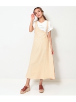 【Settimissimo】 リネンタッチワンショルダーロングワンピース/オフホワイト(002)