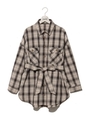 【TORTE】ツイルチェックBIGシャツ/ホワイト