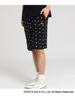 【WEB限定】 コラボ 別注 Rilakkuma リラックマ 総柄 ショーツ [メンズ ショートパンツ ハーフパンツ スター]/ブラック(019)