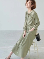 【WEB限定】ヴィンテージサテンワンピース/ライトグリーン