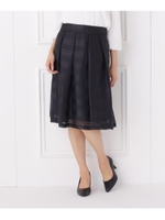 【WEB限定サイズ】シアーボーダースカート/ブラック(019)