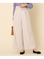 【WEB限定プライス/手洗い可】サキソニーベルテッドワイドパンツ/ライトベージュ(051)