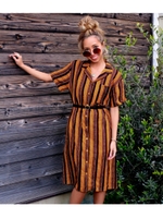 【anap mimpi】 ストライプシャツワンピース/イエロー(024)