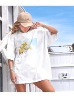 【anap mimpi】 パームツリーフォトTシャツ/ホワイト(001)