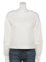 【ｄｏｌｌｕｐｏｏｐｓ】パッチワークスリーブプルオーバー/オフホワイト