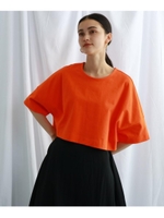 【ウォッシャブル】ショート丈コットンプルオーバー/オレンジ(067)