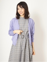 【シアバター加工】Vネックカーディガン/パープル