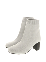 【ストレスフリー】ソフトニットショートブーツ/SILVER