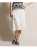 【セットアップ】コットンレースAラインスカート/オフホワイト(003)