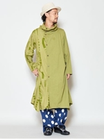 【チャイハネ】アフリカンアートMEN'Sロングジャケット/カーキ