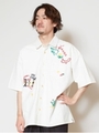 【チャイハネ】カラベラ刺繍MEN'Sシャツ/ホワイト