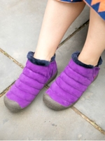 【チャイハネ】フェイクファー中綿入りシューズ/バイオレット
