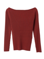 【ニット】リブバックレースニット/レッド