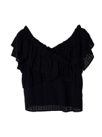 【ブラウス】コットン刺繍２ＷＡＹブラウス/ブラック