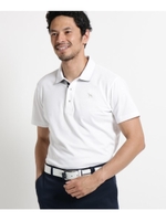 【吸水速乾/UVカット】チェーンモチーフ半袖ポロシャツ メンズ/ホワイト(001)