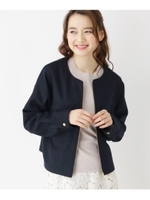 【洗える・42(LL)WEB限定サイズ】カルゼポケットジップブルゾン/ネイビー(093)