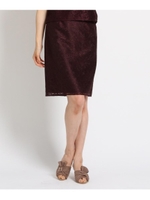 【洗える】カミラレースタイトスカート/ボルドー(064)