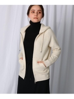 【洗える】リヨセルコットン起毛裏毛ベーシックパーカー/ホワイト(801)