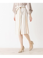 【洗濯機洗いOK】ミモレボタンタイトスカート/ベージュ(352)