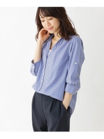 【大きいサイズあり・13号・15号】ラメストライプスキッパーチュニック/ブルー(992)