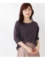【大きいサイズあり・13号・15号】レーヨン混七分袖ニットプルオーバー/チャコールグレー(014)