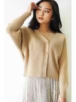 ◆2Way片畦ショートドルマンカーディガン/ベージュ(040)