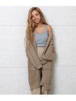 ざっくりニットカーディガン/ベージュ(005)