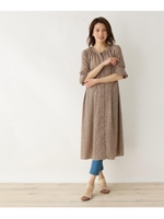 アソート総柄プリントワンピース/ライトベージュ(451)