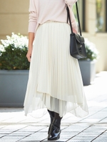 イレギュラーヘムプリーツスカート/オフ