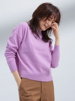 ウールクルーネックニットプルオーバー/ラベンダー