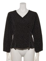 ウエストタックドットブラウス/ブラック