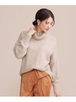 ウォッシャブルフォックス混オフタートルニット[CanCam 1月号掲載][GISELe 1月号掲載]/ライトベージュ