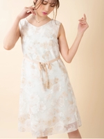 オパールフラワーワンピース/ベージュ