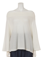 オフショルフレアープルオーバー/オフ白