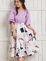 オリジナル幾何柄スカート/パープル